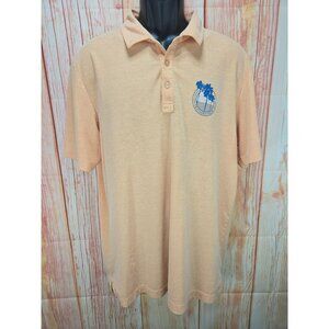 Travis Mathew Mens XL Peach Polo Shirt Cotton Blend Made In Peru (Tour 19)